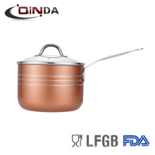 Pressed aluminum copper ceramic sauce pan with lid